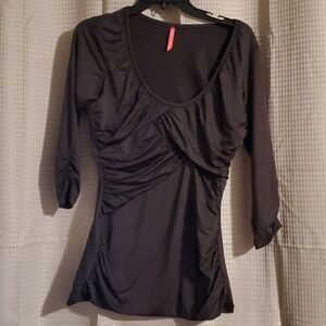 RUBY RIBBON 3/4 SLEEVE  MINK BROWN BALLET TOP M